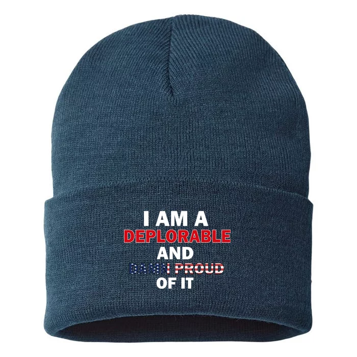 I Am Deplorable And I'm Proud Sustainable Knit Beanie