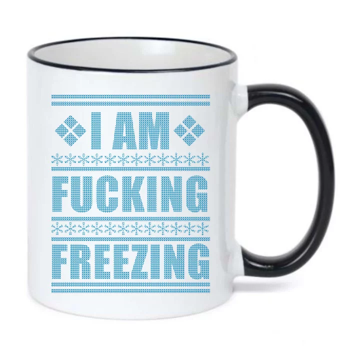 I Am F*cking Freezing Ugly X-mas Black Color Changing Mug