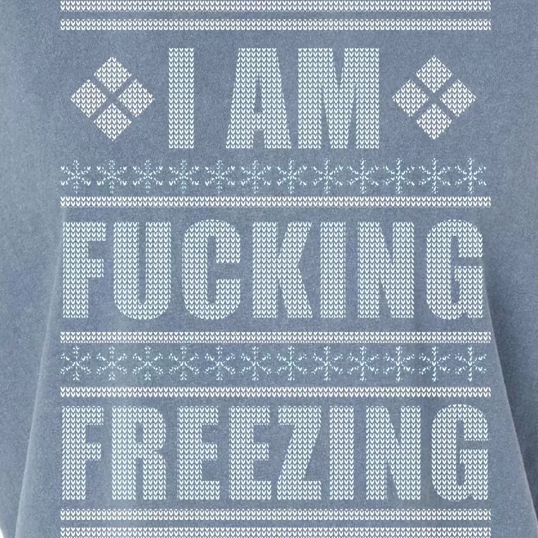 I Am F*cking Freezing Ugly X-mas Garment-Dyed Women's Muscle Tee