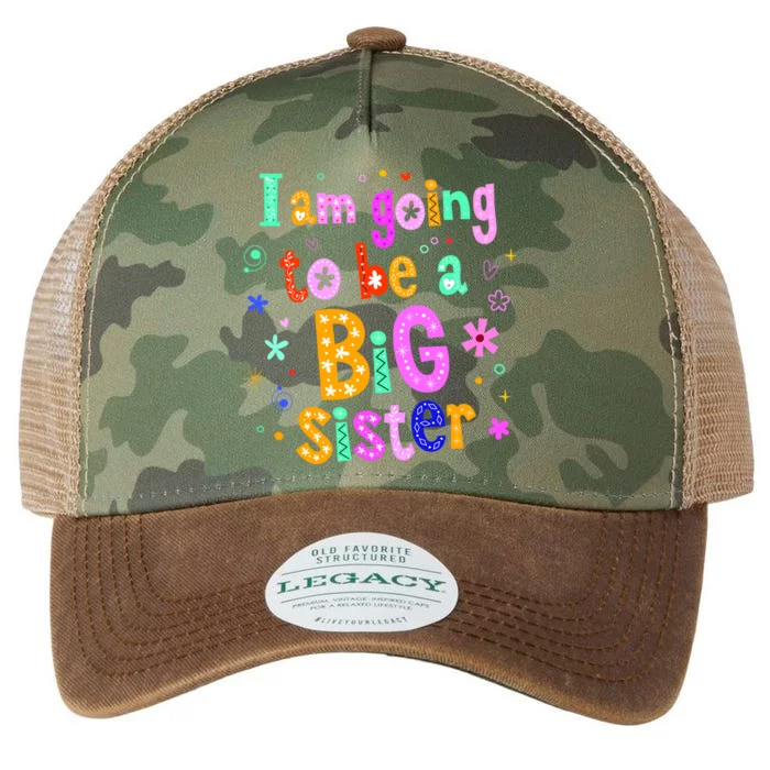 I Am Going To Be A Big Sister Legacy Tie Dye Trucker Hat