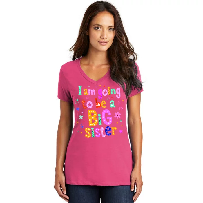 I Am Going To Be A Big Sister Women's V-Neck T-Shirt