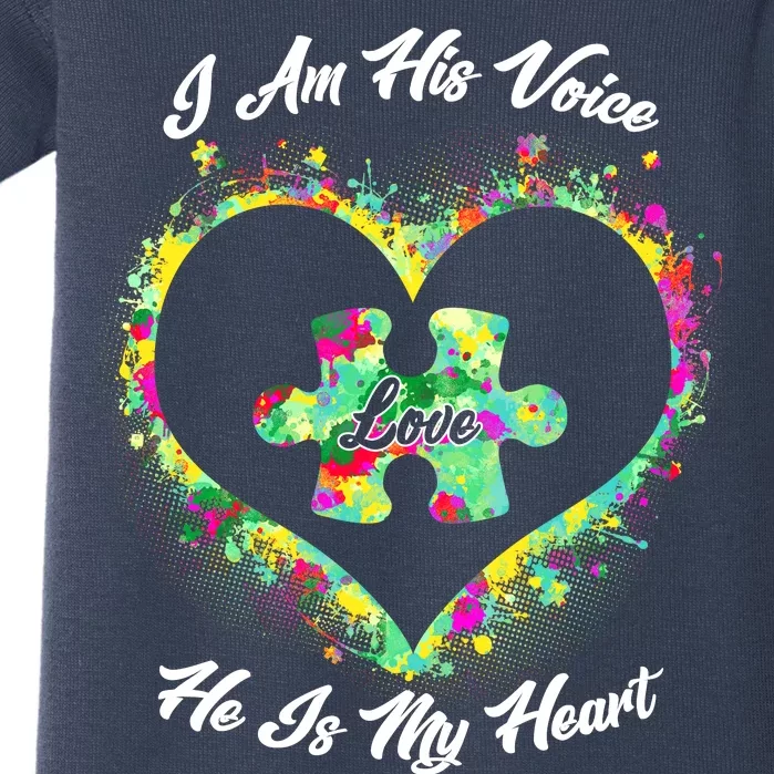 I Am His Voice He Is My Heart- Autism Awareness Baby Bodysuit