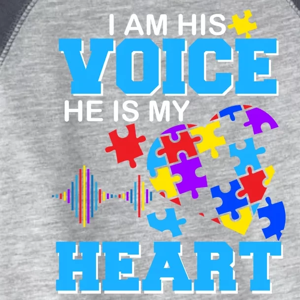 I Am His Voice He Is My Heart Autism Toddler Fine Jersey T-Shirt