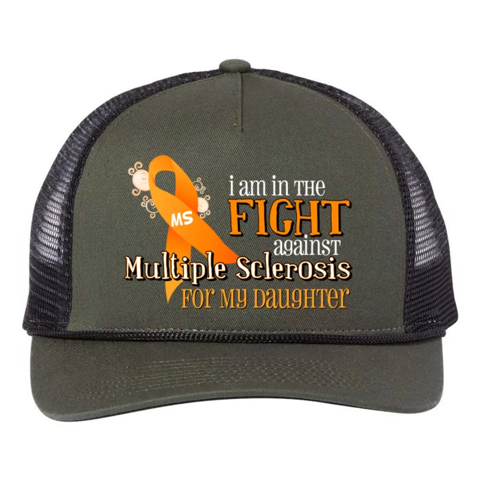 I Am In The Fight Against Multiple Sclerosis For My Daughter Retro Rope Trucker Hat Cap