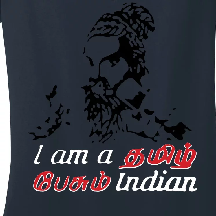 I Am Indian Theriyathu Poda Tamil Nadu Women's V-Neck T-Shirt