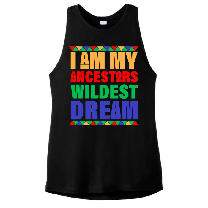 I Am My Ancestors Wildest Dream African Colors Ladies Tri-Blend Wicking Tank