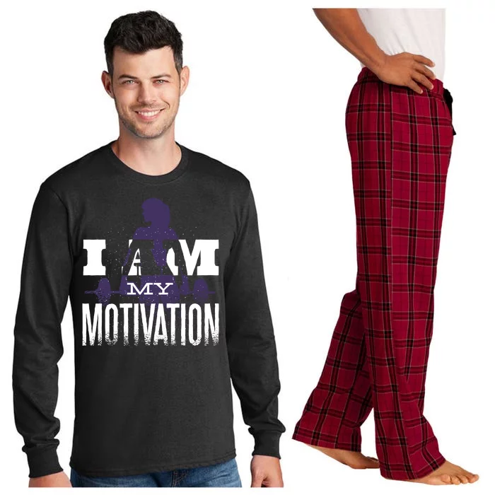 I Am My Motivation Gym Exercise Workout Long Sleeve Pajama Set