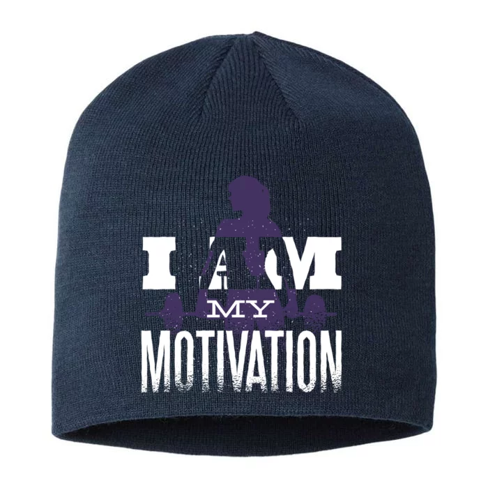 I Am My Motivation Gym Exercise Workout 8 1/2in Sustainable Knit Beanie