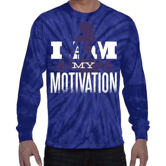 I Am My Motivation Gym Exercise Workout Tie-Dye Long Sleeve Shirt