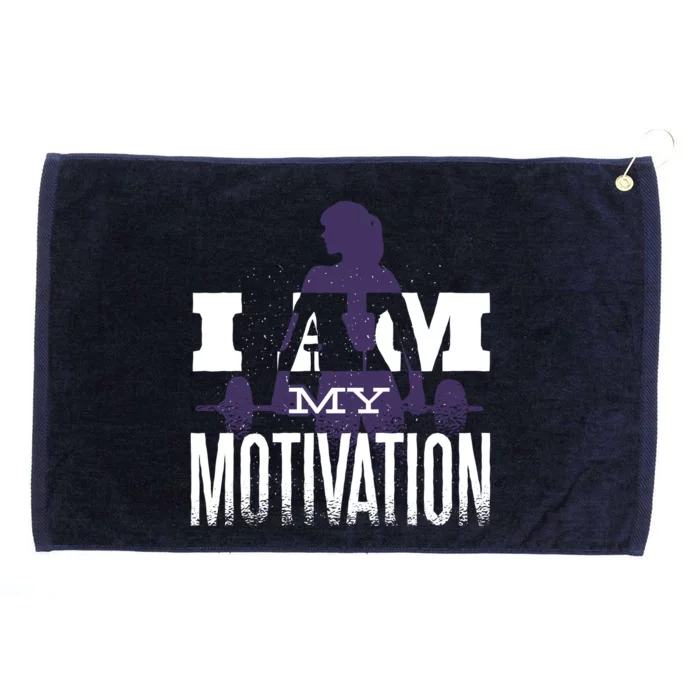 I Am My Motivation Gym Exercise Workout Grommeted Golf Towel