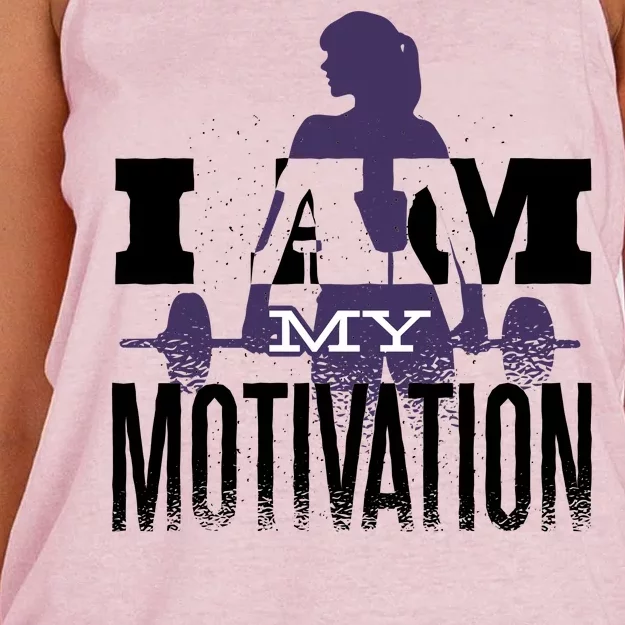 I Am My Motivation Gym Exercise Workout Women's Knotted Racerback Tank