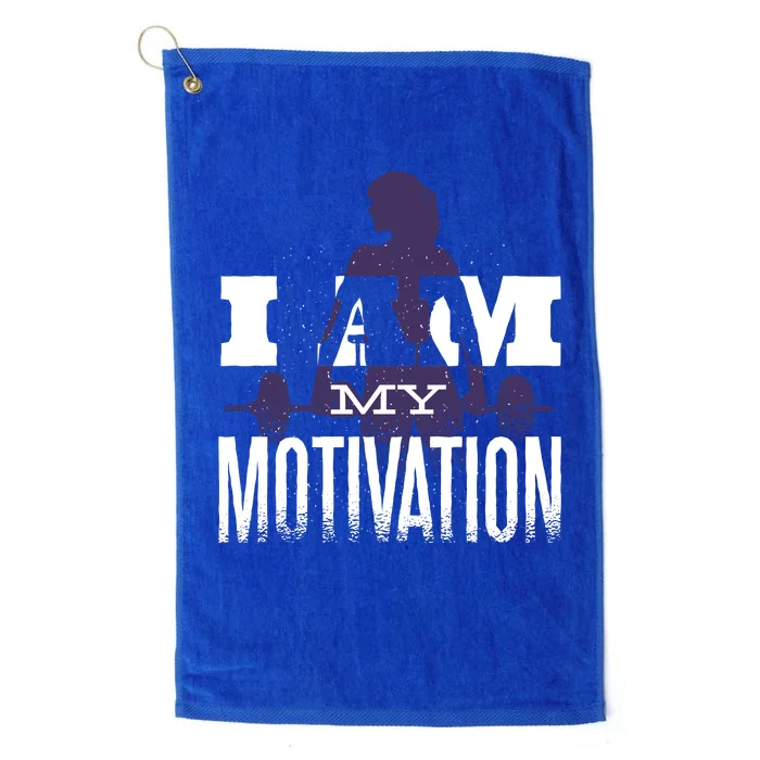 I Am My Motivation Gym Exercise Workout Platinum Collection Golf Towel