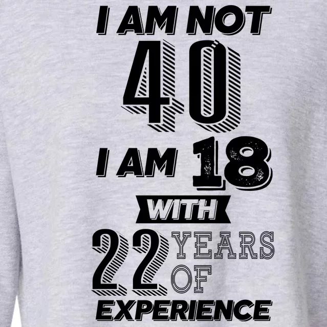 I Am Not 40 I Am 18 With 22 Years Of Experience 40th Birthday Cropped Pullover Crew