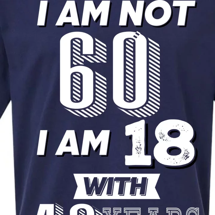 I Am Not 60 I Am 18 With 42 Years Of Experience 60th Birthday Sueded Cloud Jersey T-Shirt