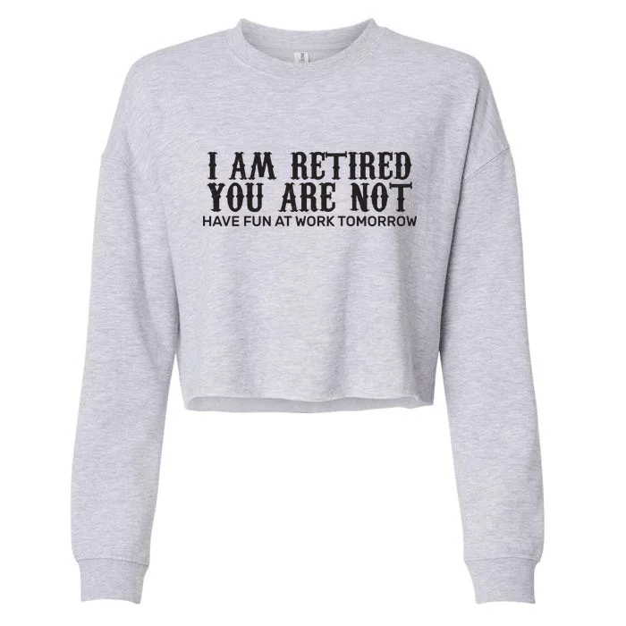 I Am Retired You Are Not Have Fun At Work Tomorrow Cropped Pullover Crew