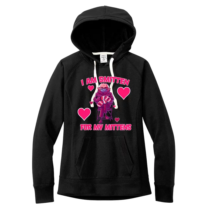 I Am Smitten For My Mittens Bernie Sanders Women's Fleece Hoodie