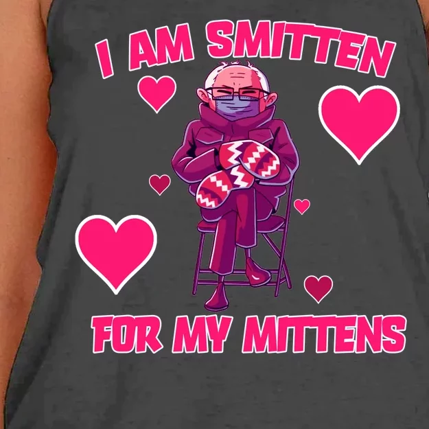 I Am Smitten For My Mittens Bernie Sanders Women's Knotted Racerback Tank