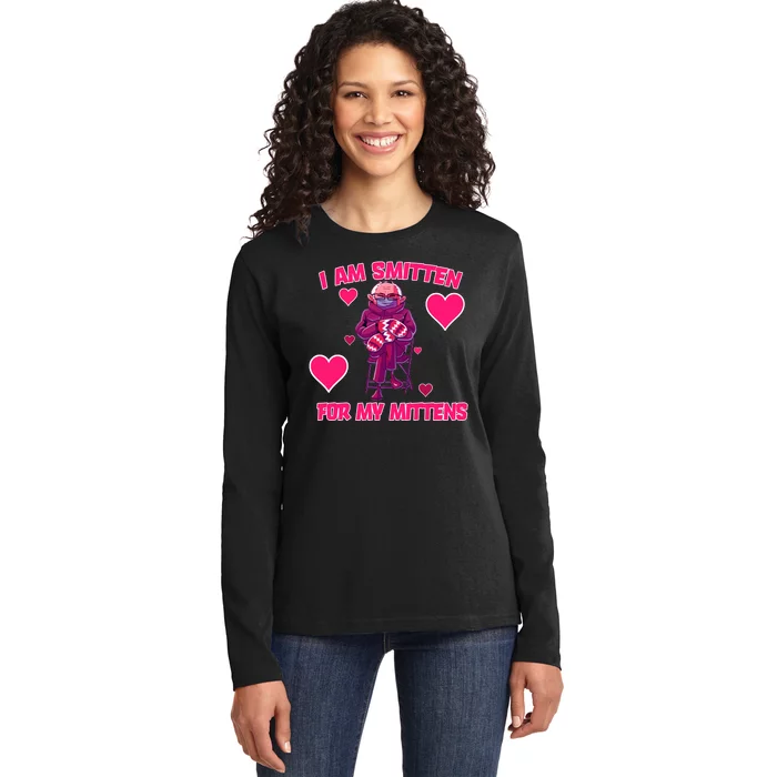 I Am Smitten For My Mittens Bernie Sanders Ladies Long Sleeve Shirt