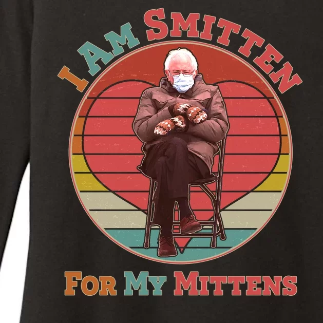 I Am Smitten For My Mittens Funny Bernie Sanders Meme Womens CVC Long Sleeve Shirt