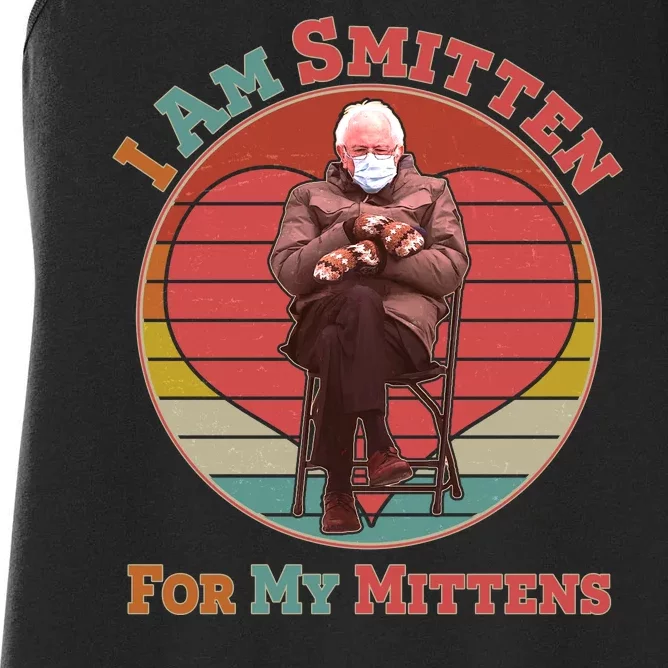 I Am Smitten For My Mittens Funny Bernie Sanders Meme Women's Racerback Tank