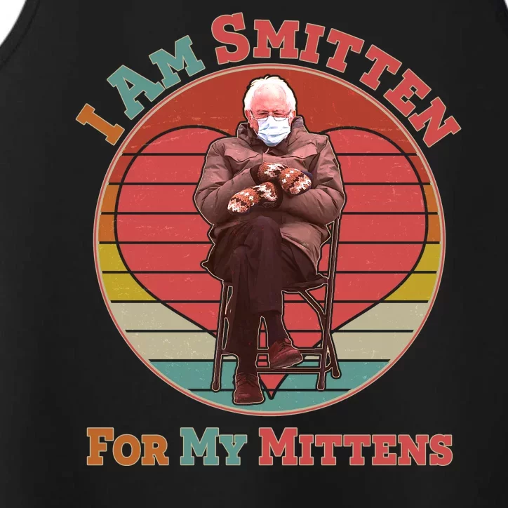 I Am Smitten For My Mittens Funny Bernie Sanders Meme Performance Tank