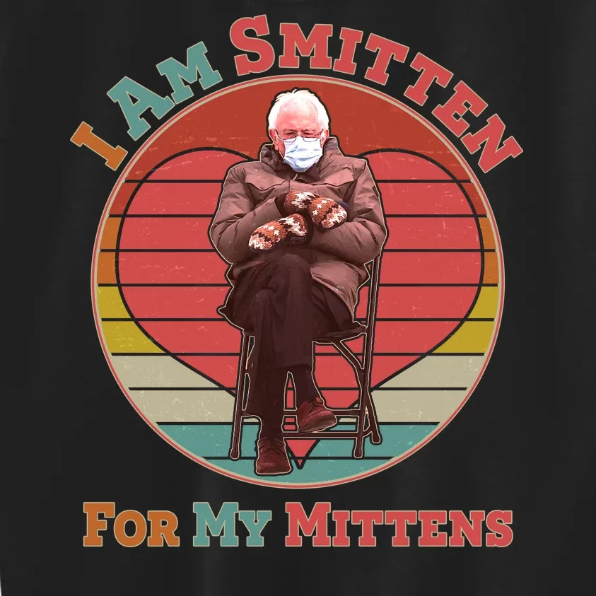 I Am Smitten For My Mittens Funny Bernie Sanders Meme Kids Sweatshirt