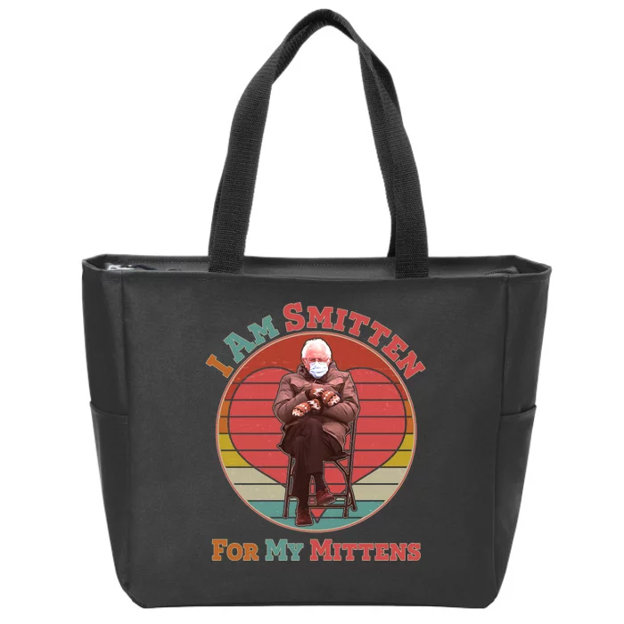 I Am Smitten For My Mittens Funny Bernie Sanders Meme Zip Tote Bag