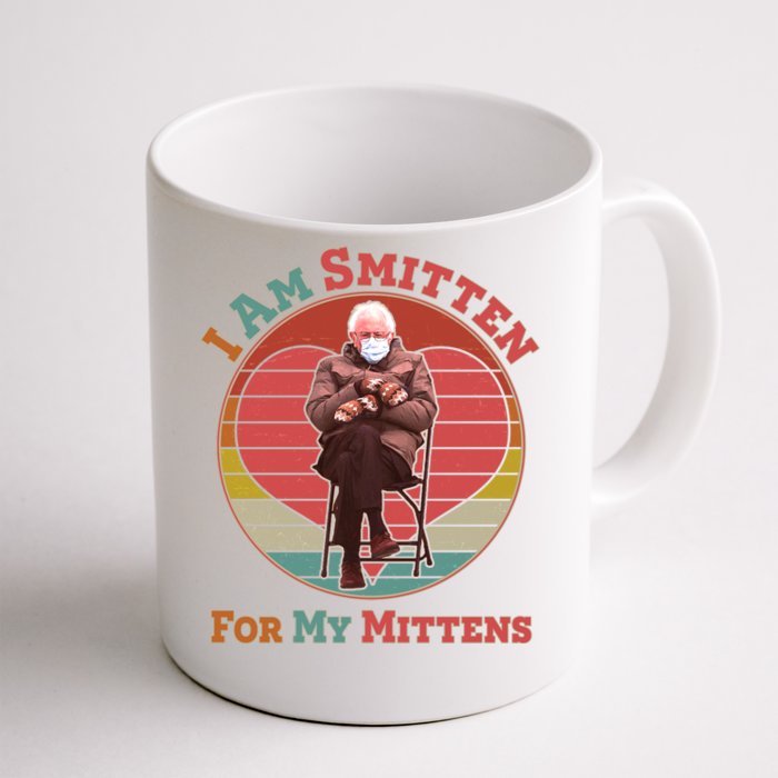 I Am Smitten For My Mittens Funny Bernie Sanders Meme Front & Back Coffee Mug