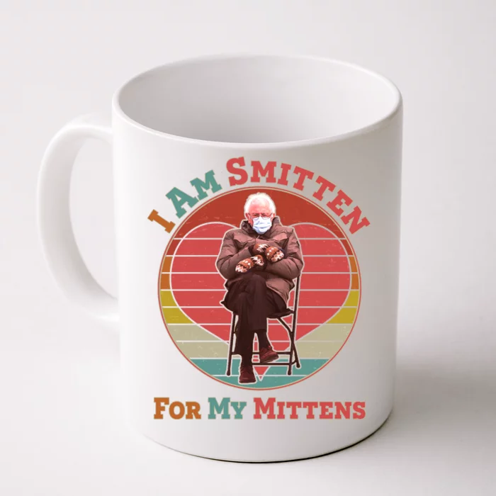 I Am Smitten For My Mittens Funny Bernie Sanders Meme Front & Back Coffee Mug