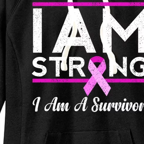 I Am Strong Breast Cancer Survivor Women's Fleece Hoodie