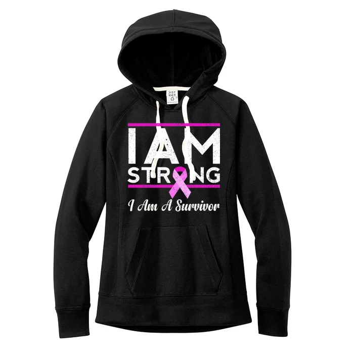 I Am Strong Breast Cancer Survivor Women's Fleece Hoodie