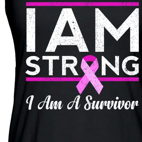 I Am Strong Breast Cancer Survivor Ladies Essential Flowy Tank