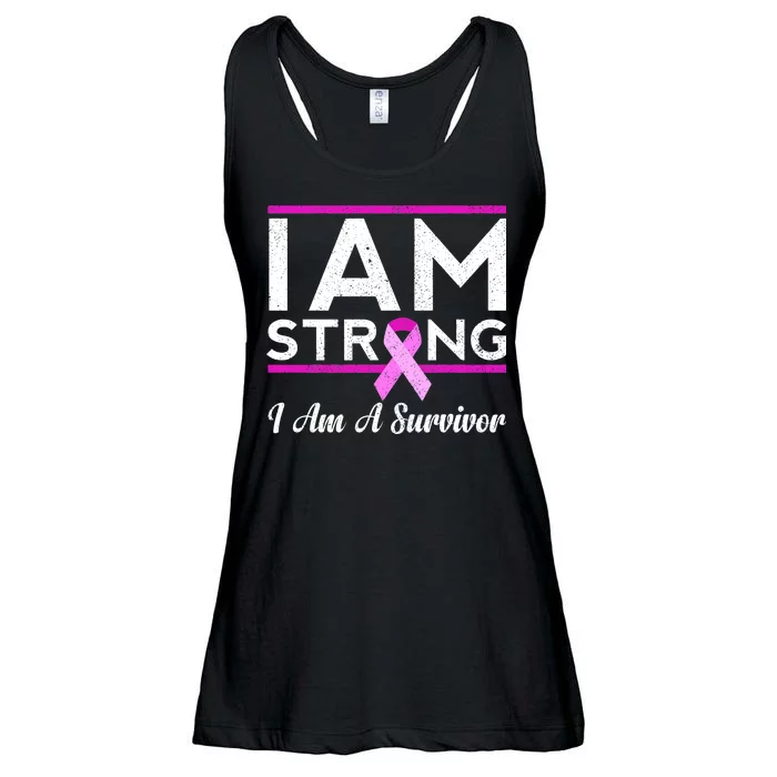 I Am Strong Breast Cancer Survivor Ladies Essential Flowy Tank