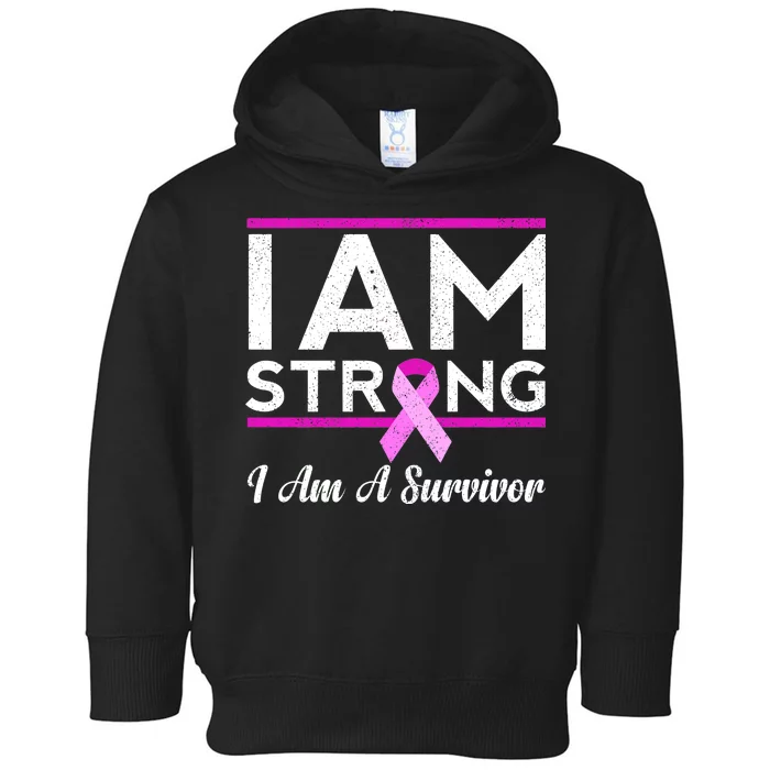 I Am Strong Breast Cancer Survivor Toddler Hoodie