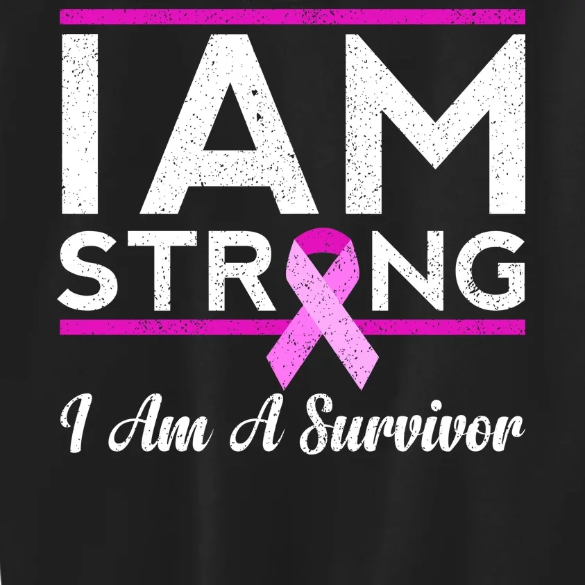 I Am Strong Breast Cancer Survivor Kids Sweatshirt