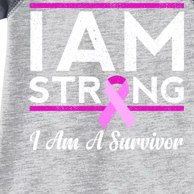 I Am Strong Breast Cancer Survivor Infant Baby Jersey Bodysuit