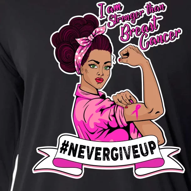 I Am Stronger than Breast Cancer NeverGiveUp Cooling Performance Long Sleeve Crew