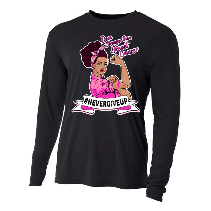 I Am Stronger than Breast Cancer NeverGiveUp Cooling Performance Long Sleeve Crew