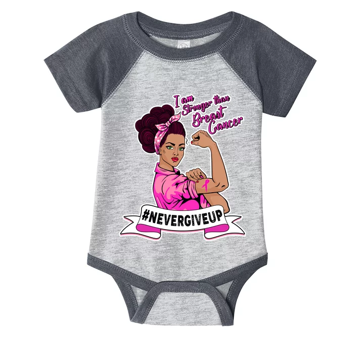 I Am Stronger than Breast Cancer NeverGiveUp Infant Baby Jersey Bodysuit