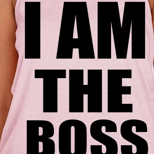 I Am The Boss Women's Knotted Racerback Tank