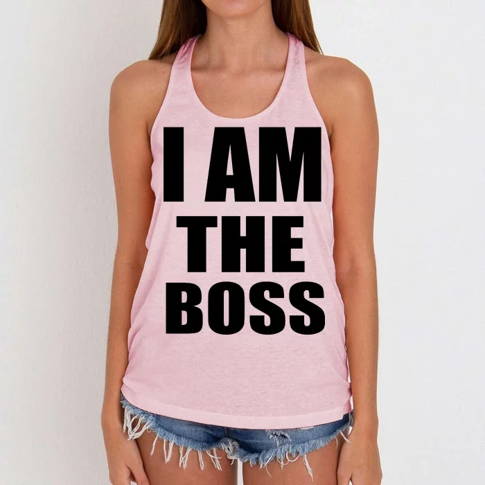 I Am The Boss Women's Knotted Racerback Tank