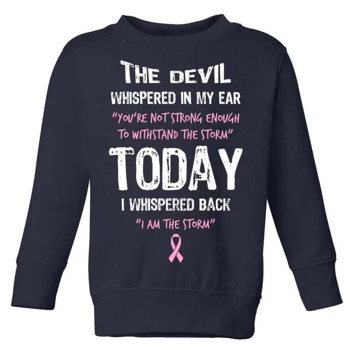 I Am The Storm Breast Cancer Quote Toddler Sweatshirt