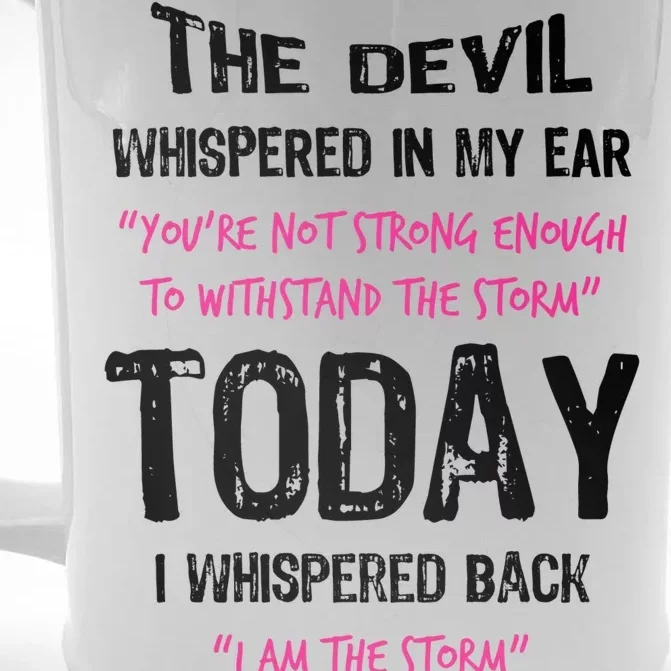 I Am The Storm Breast Cancer Quote Front & Back Beer Stein