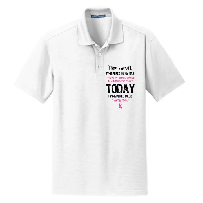 I Am The Storm Breast Cancer Quote Dry Zone Grid Performance Polo