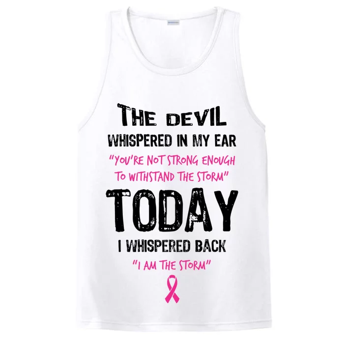 I Am The Storm Breast Cancer Quote Performance Tank