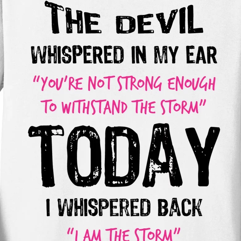 I Am The Storm Breast Cancer Quote Kids Long Sleeve Shirt