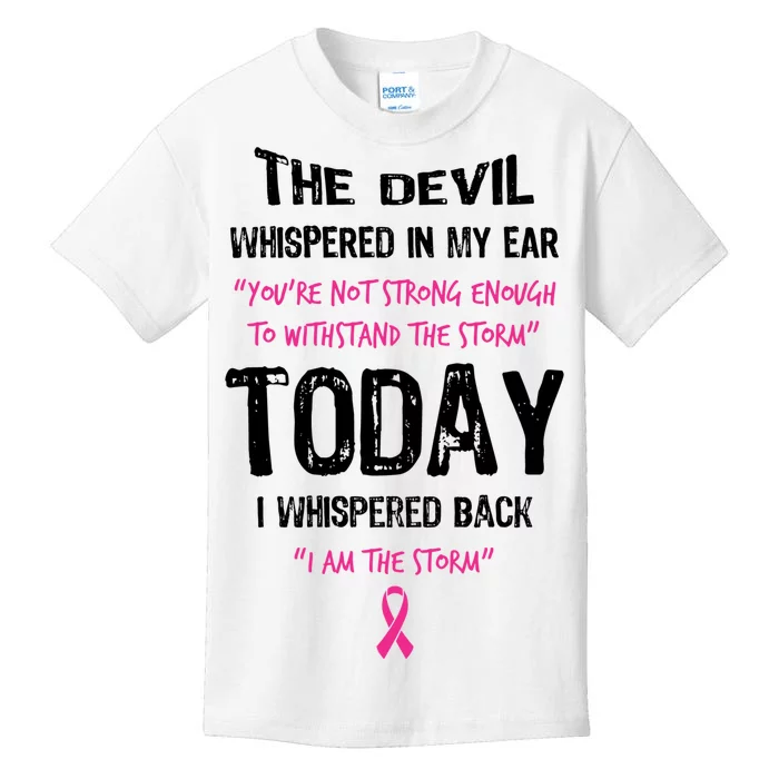 I Am The Storm Breast Cancer Quote Kids T-Shirt