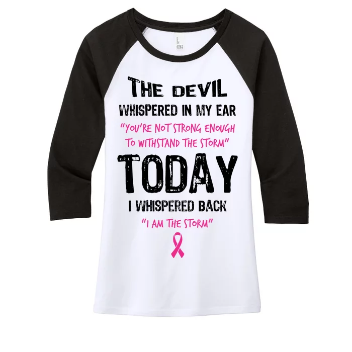 I Am The Storm Breast Cancer Quote Women's Tri-Blend 3/4-Sleeve Raglan Shirt