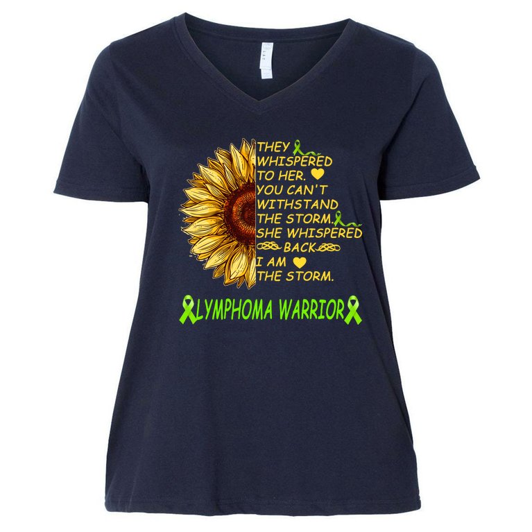 I Am The Storm Lymphoma Warrior Women's V-Neck Plus Size T-Shirt