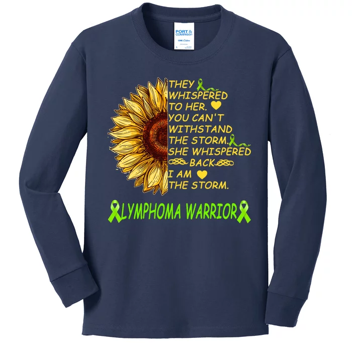 I Am The Storm Lymphoma Warrior Kids Long Sleeve Shirt